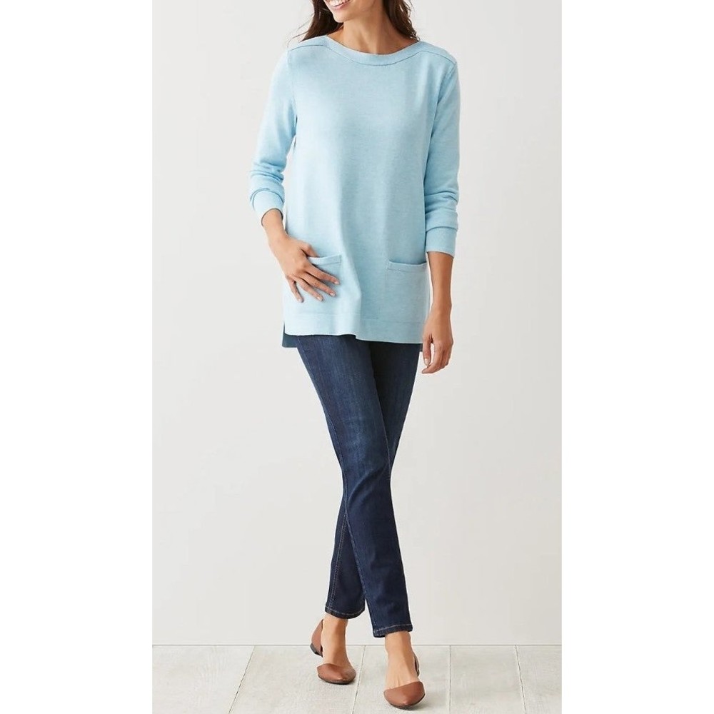 J.Jill ~ Gorgeous & Cozy Everyday Pullover ~Blue Sky Heather ~ Size Large